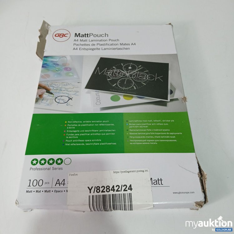 Artikel Nr. 806311: GBC MattPouch A4 100 Stück 