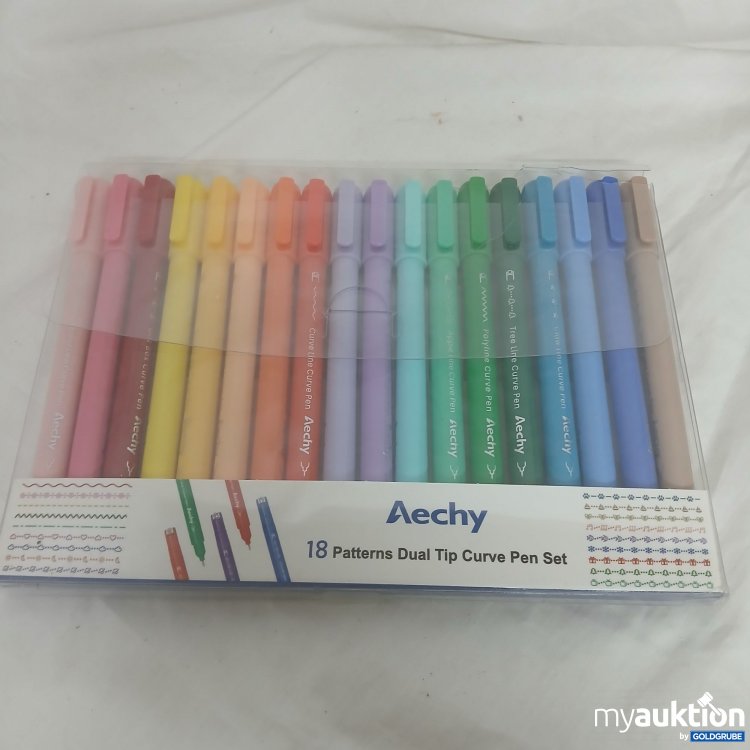 Artikel Nr. 813311 Artikel Nr. 813311: Aechy 18 Patterns Dual Tip Curve Pen Set