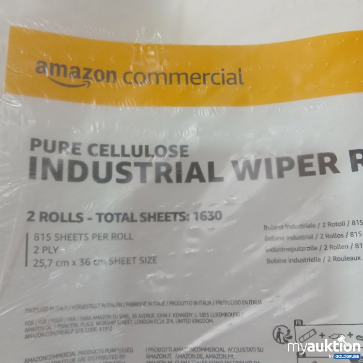 Artikel Nr. 989311 Artikel Nr. 989311: Amazon Commerical Pure Cellulose Industrial Wiper Roll 25,7x36cm (Blattgröße) je 815 Blatt 2Rollen