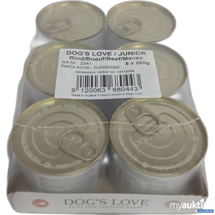 Artikel Nr. 460313: Dogs Love Junior Rind 6x200g 