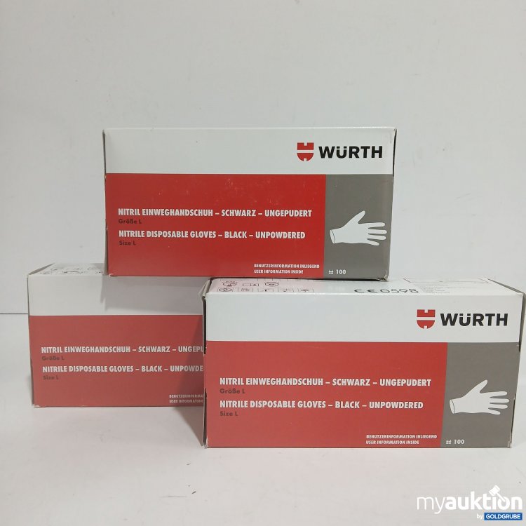 Artikel Nr. 524313: Würth Nitril Einweghandschuhe schwarz 100Paar 