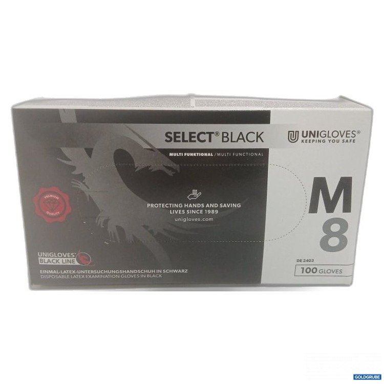 Artikel Nr. 465314: Unigloves Select Black Einmal-Latex-Untersuchungshandschuhe Gr. M 100Stk