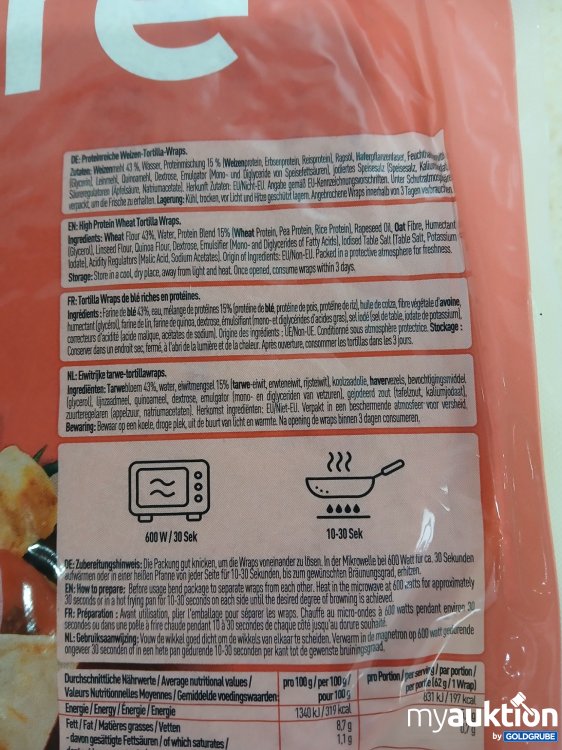 Artikel Nr. 995315 Artikel Nr. 995315: MORE Protein Wraps 2x je 372g