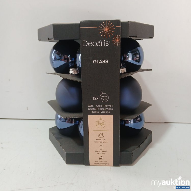 Artikel Nr. 931316: Decoris Glass Kugel  12stk  6cm 