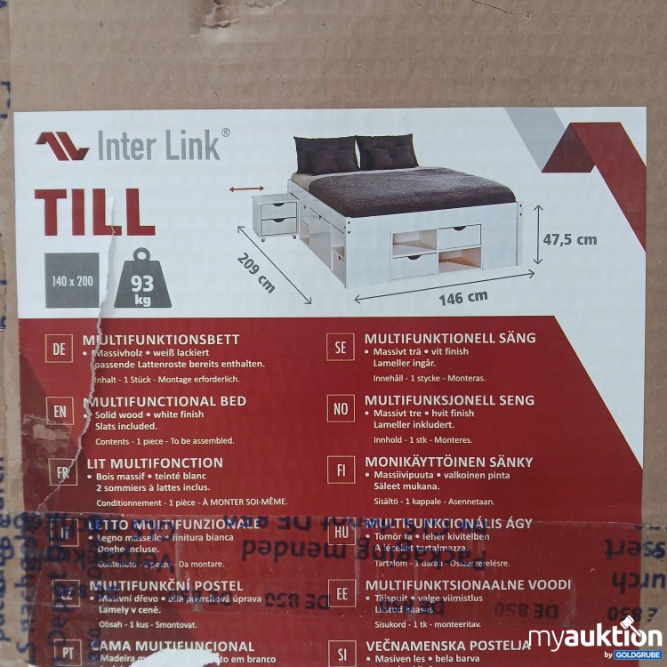 Artikel Nr. 445317 Artikel Nr. 445317: Intrerlink Multifunktionsbett "Till", ca 140×200, Art.No. 19886