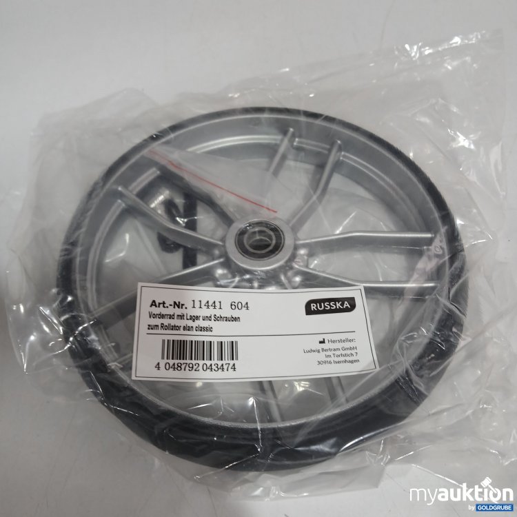 Artikel Nr. 867317 Artikel Nr. 867317: Russka Vorderrad mit Lager und Schrauben zum Rollator Elan classic 11441 604