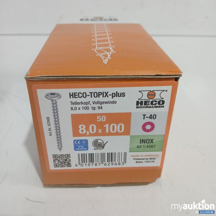 Artikel Nr. 524318 Artikel Nr. 524318: Heco Topix plus Tellerkopf, Vollgewinde 8,0x100 50Stk