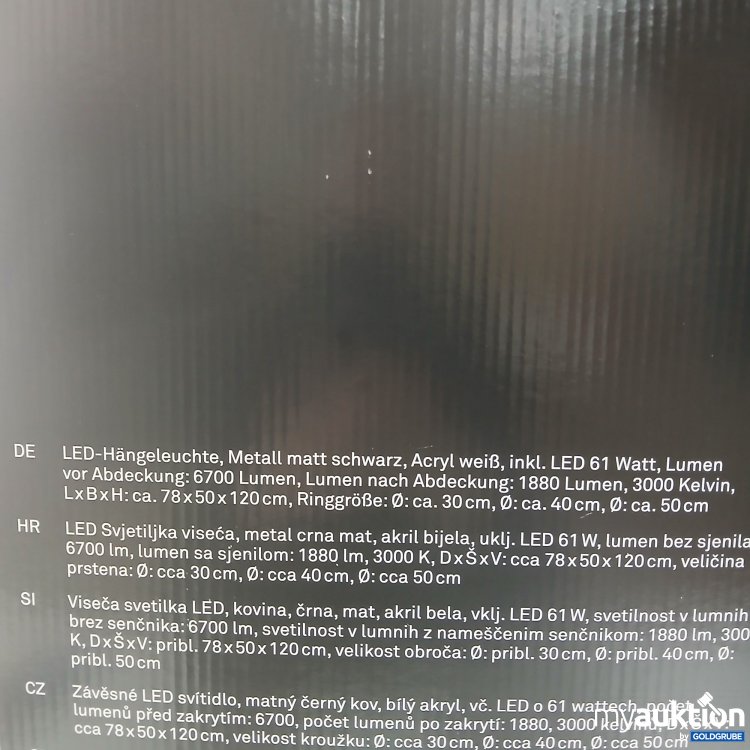 Artikel Nr. 989318 Artikel Nr. 989318: Novel LED-Hängeleuchte Metall schwarz Acryl weiß 82271027-01