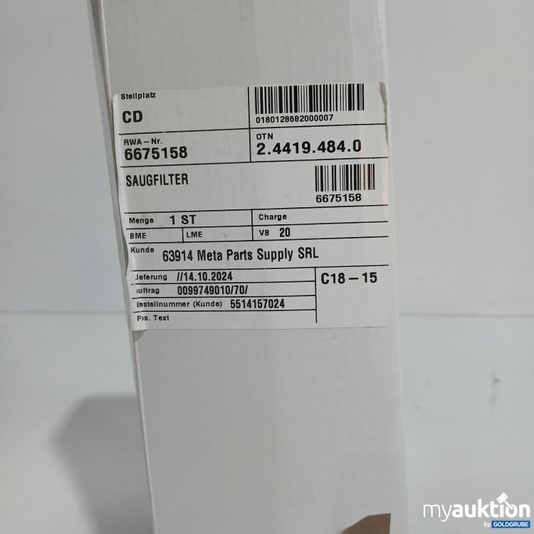 Artikel Nr. 521319 Artikel Nr. 521319: SDF Parts Saugfilter 6675158
