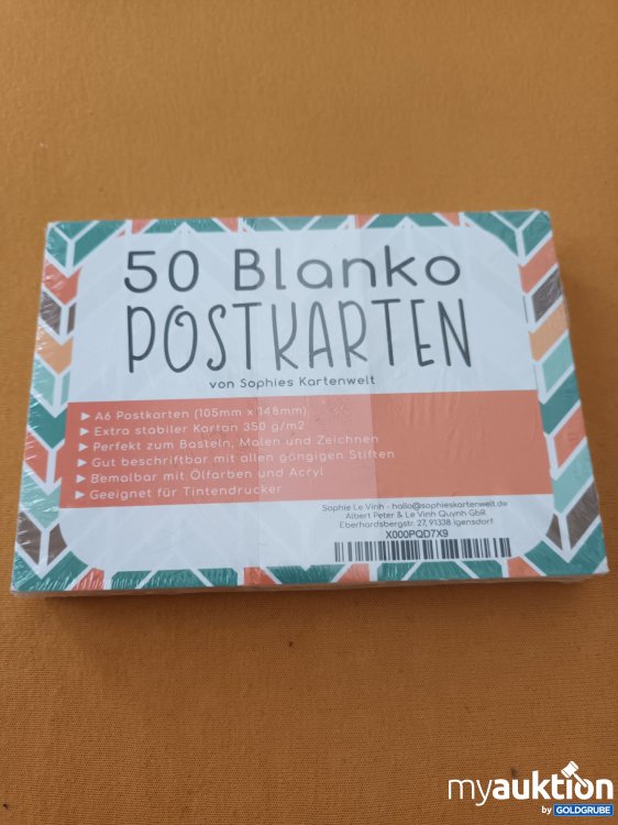 Artikel Nr. 901319: Originalverpackt, 50 Blanko Postkarten von Sophies Kartenwelt