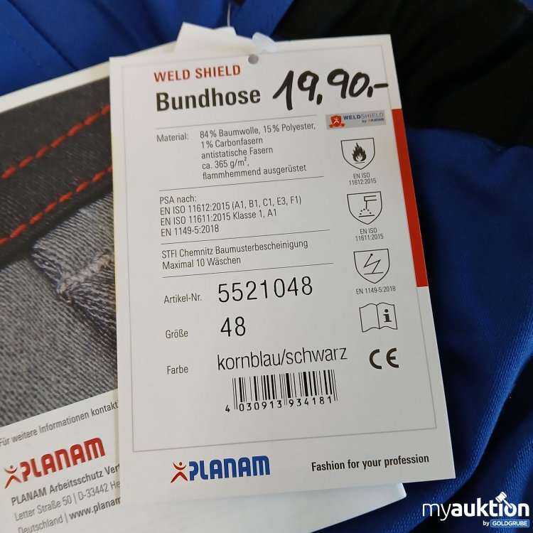 Artikel Nr. 908319: Planam Bundhose