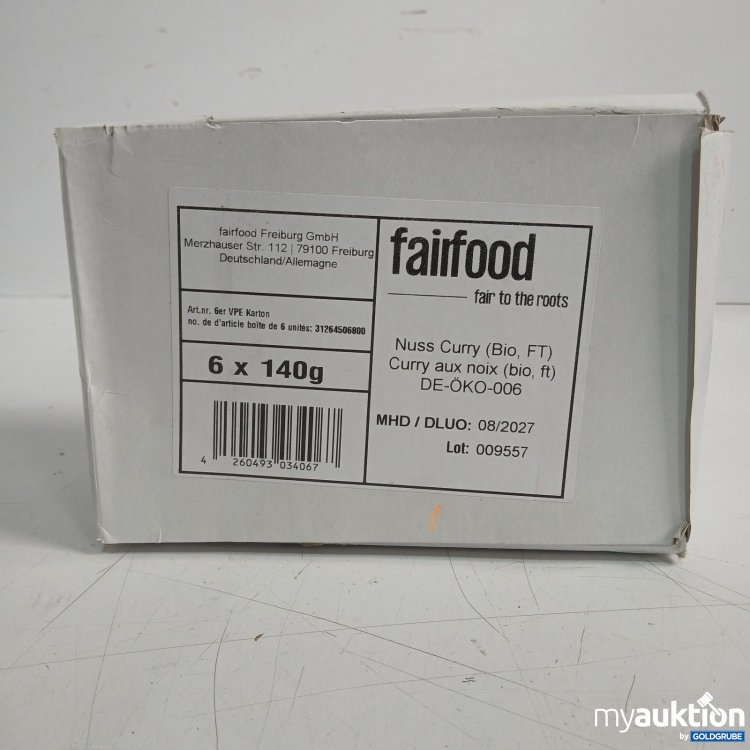 Artikel Nr. 935319 Artikel Nr. 935319: fairfood 6 x 140 g Nuss Curry (Bio, FT)
