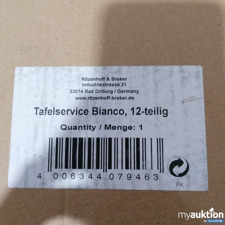 Artikel Nr. 441320: Ritzenhoff & Breker Tafelservice Bianco 12-teilig 