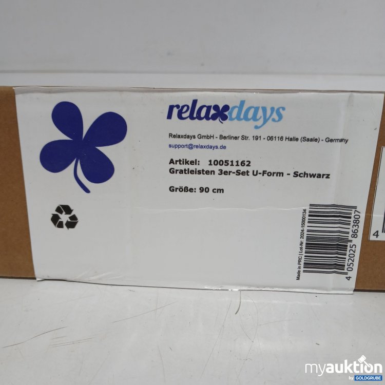 Artikel Nr. 889321: Relaxdays Gratleisten 3er Set U-Form schwarz 90cm 10051162
