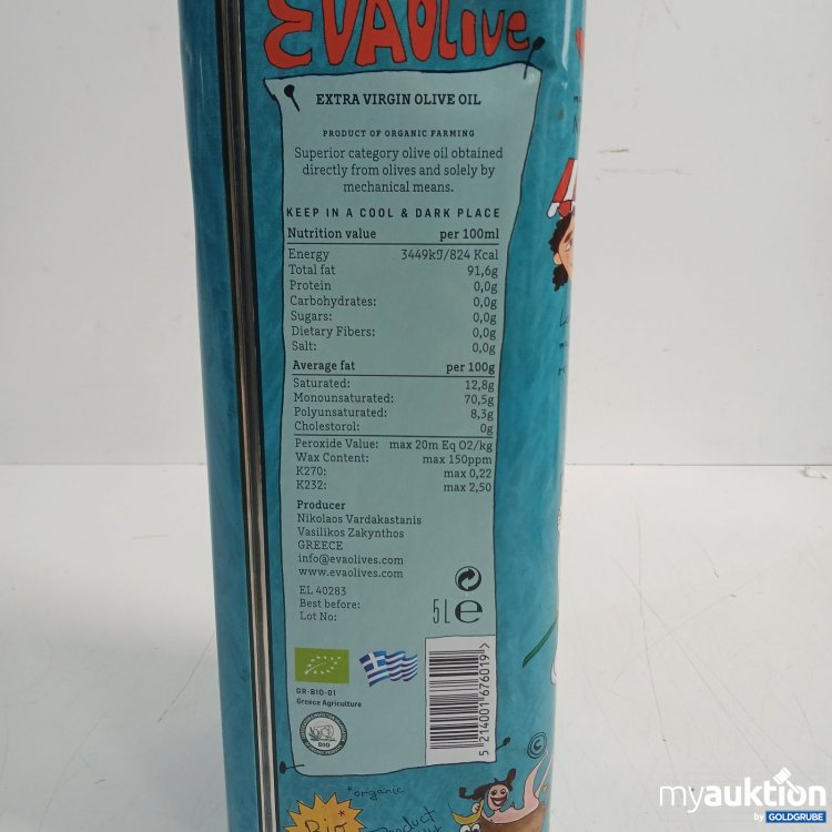 Artikel Nr. 935321 Artikel Nr. 935321: Extra Virgin Olive Oil Eva 5l