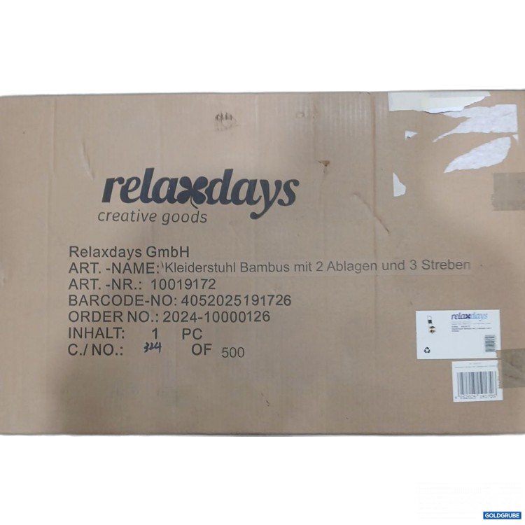 Artikel Nr. 447322: relaxdays Kleiderstuhl Bambus mit 2 Ablagen und 3 Streben
