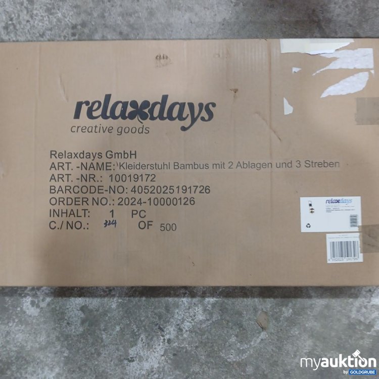 Artikel Nr. 447322: relaxdays Kleiderstuhl Bambus mit 2 Ablagen und 3 Streben