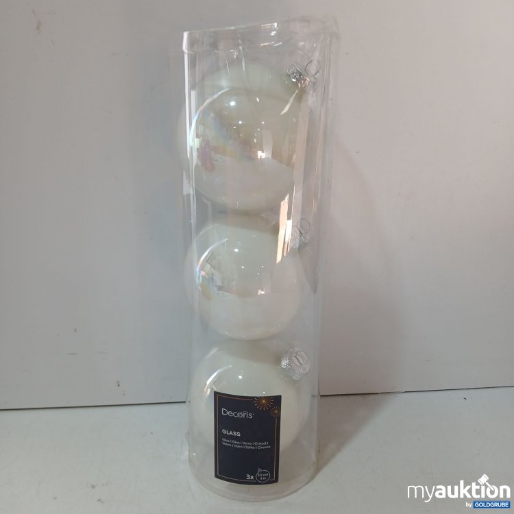 Artikel Nr. 931322: Decoris Glass Kugel  3stk  10cm 