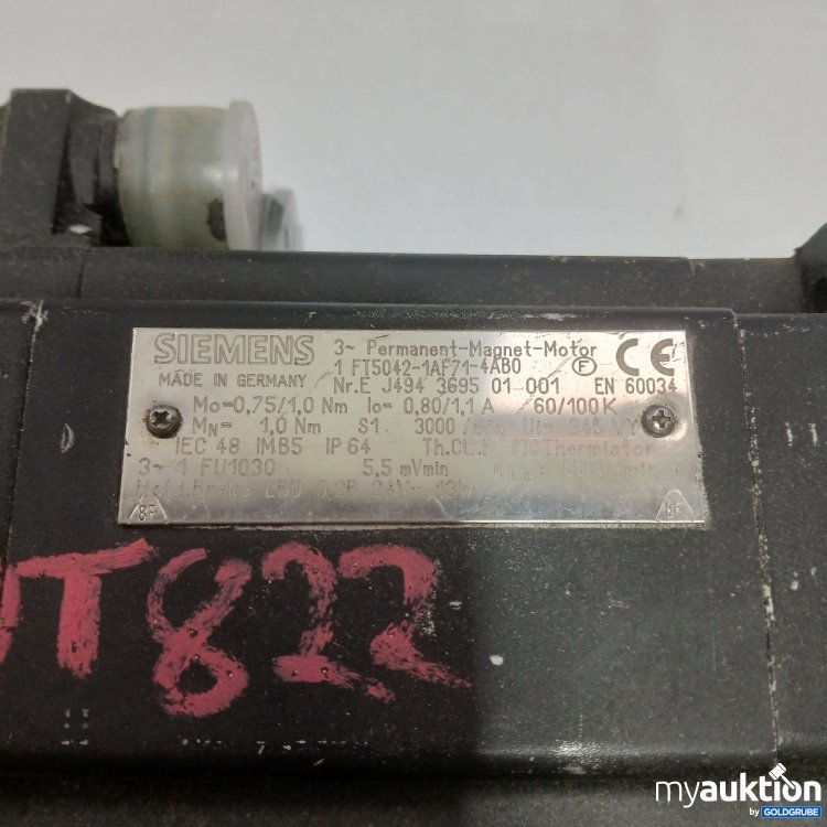 Artikel Nr. 977322 Artikel Nr. 977322: Siemens 3~ Permanent Magnet Motor 1 FT5042-1AF71-4A80