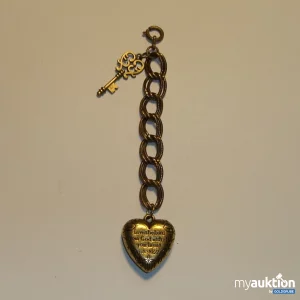Auktion Chatelaine aus Messing mit Herz und Schlüssel