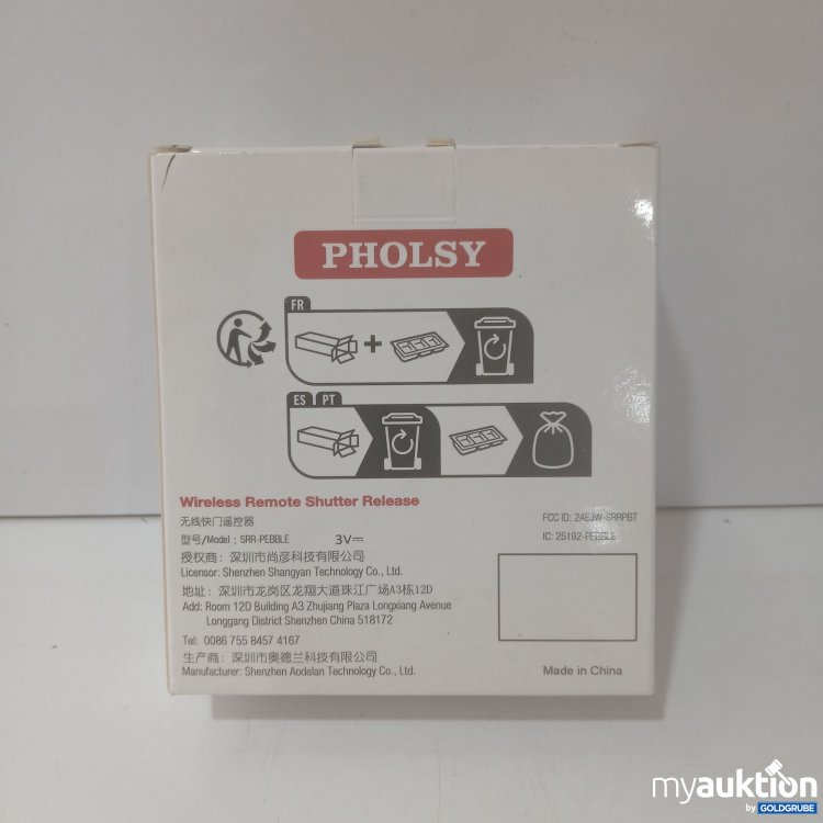 Artikel Nr. 873323 Artikel Nr. 873323: Pholsy Wireless Remote Shutter Release
