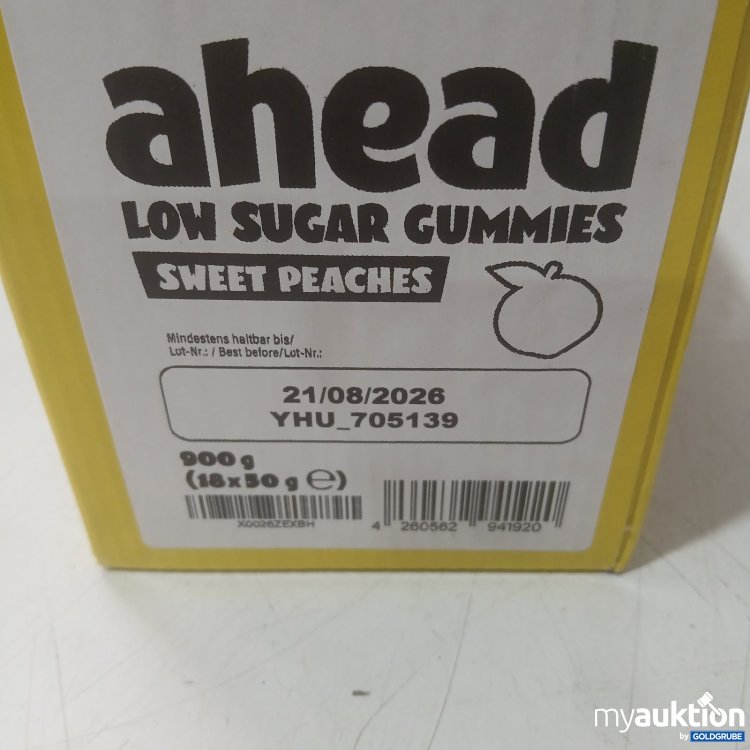 Artikel Nr. 942323 Artikel Nr. 942323: ahead Low Sugar Gummies Sweet Peaches 900 g (18 x 50 g) abgelaufen