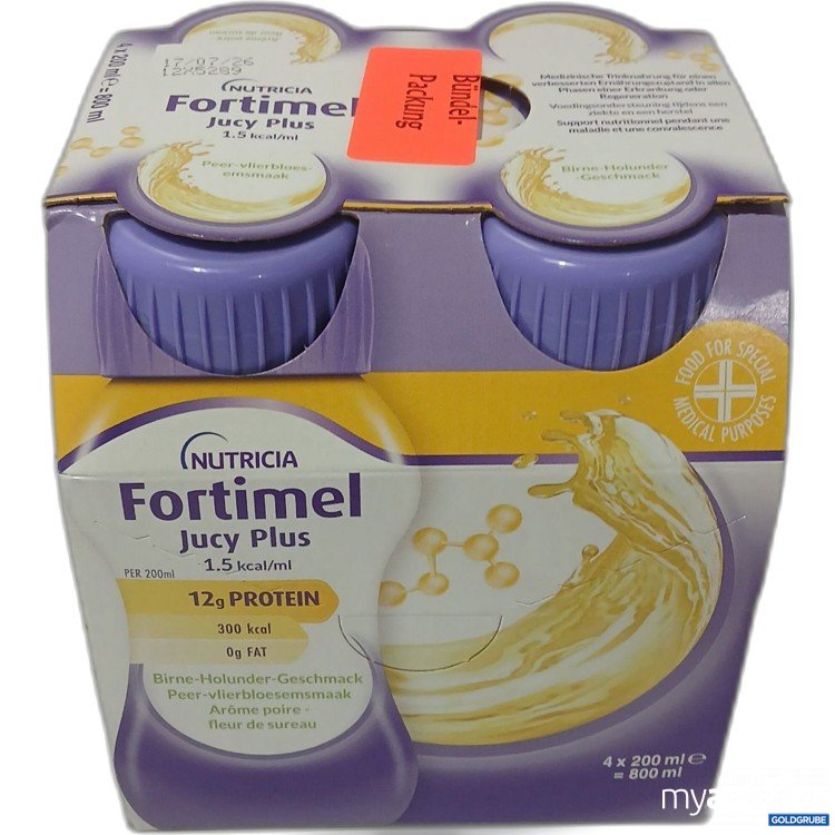 Artikel Nr. 967323: Nutricia Fortimel Jucy Plus Birne-Holunder Geschmack 4×200ml