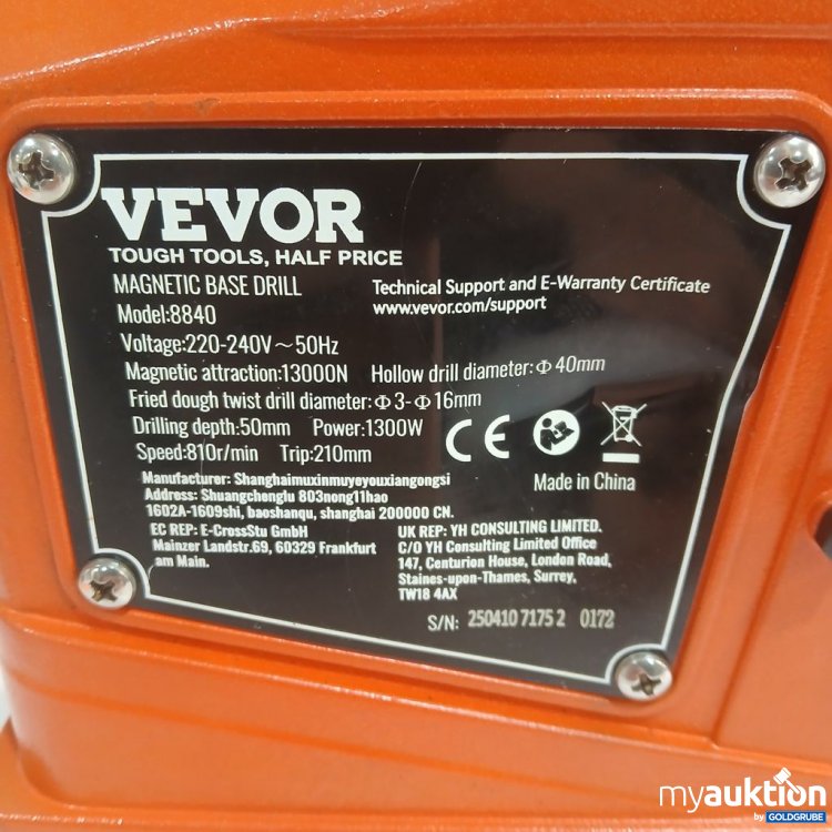 Artikel Nr. 442324: Vevor Magnetic Base Drill 8840