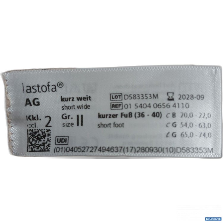 Artikel Nr. 523324: Lastofa medizinische Kompressionsstrümpfe kurzer Fuß 36-40cm  