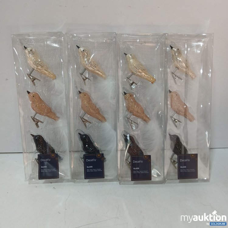 Artikel Nr. 931324: Decoris Glass Vogel 4x3stk 