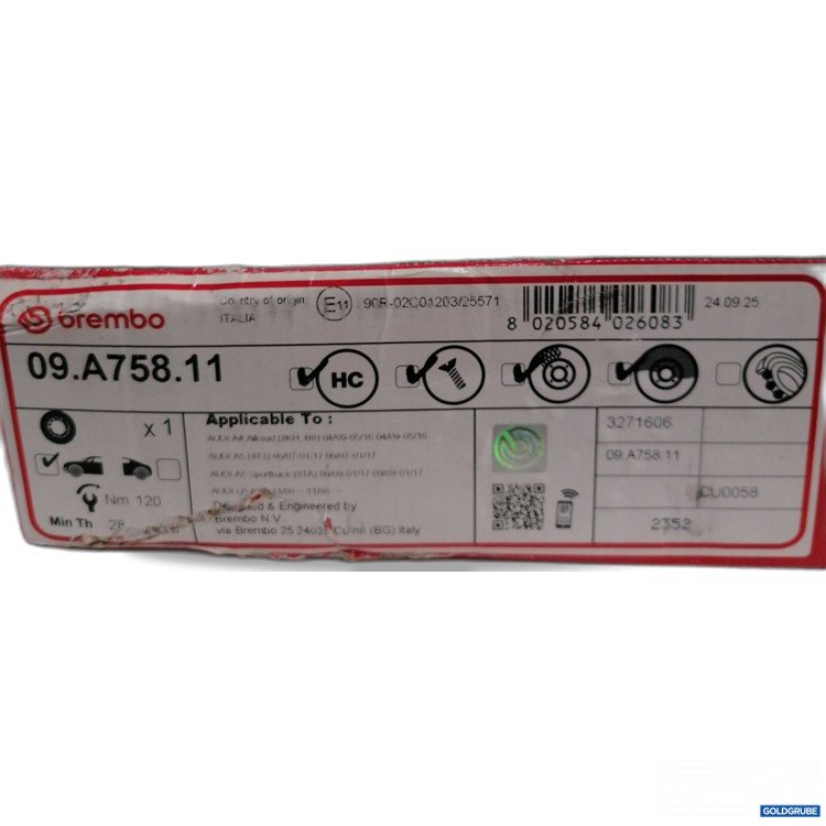 Artikel Nr. 888326 Artikel Nr. 888326: Brembo Bremsscheibe 09.A758.11
