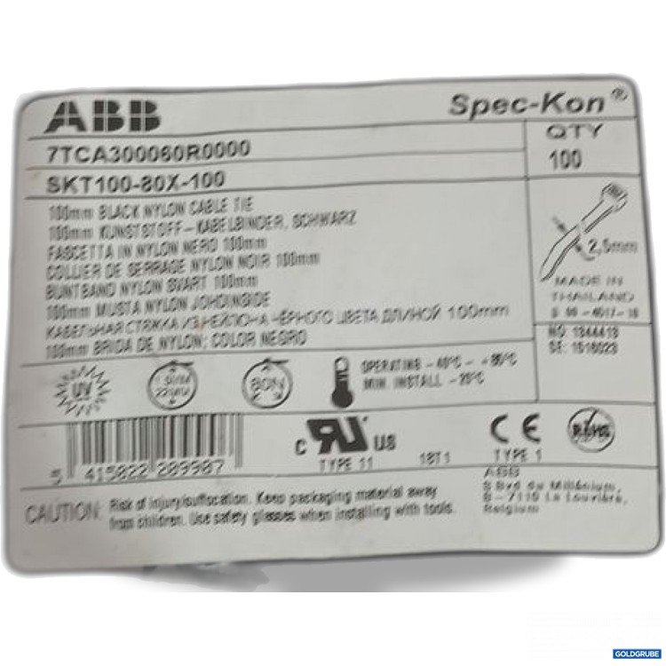 Artikel Nr. 919326: ABB Kabelbinder SKT 150x2,5 mm schwarz 100 Stück