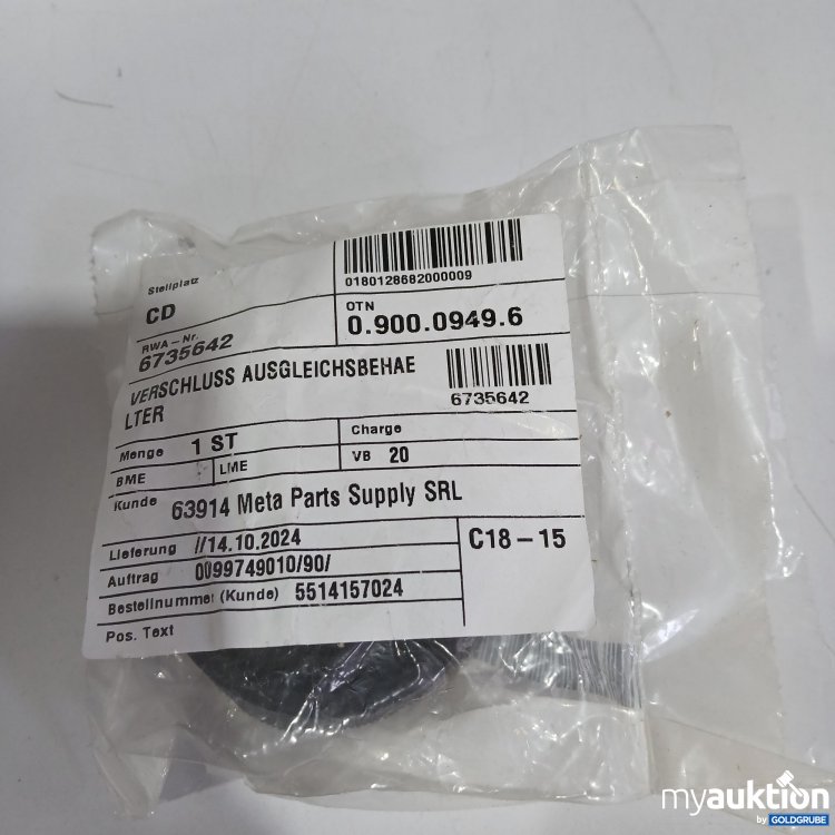 Artikel Nr. 521327 Artikel Nr. 521327: SDF Parts Verschluss Ausgleichsbehälter 0.900.0949.6
