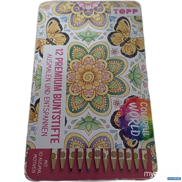 Artikel Nr. 917327: Colorful World Designdose mit 12 Premium Buntstiften von frechverlag/TOPP