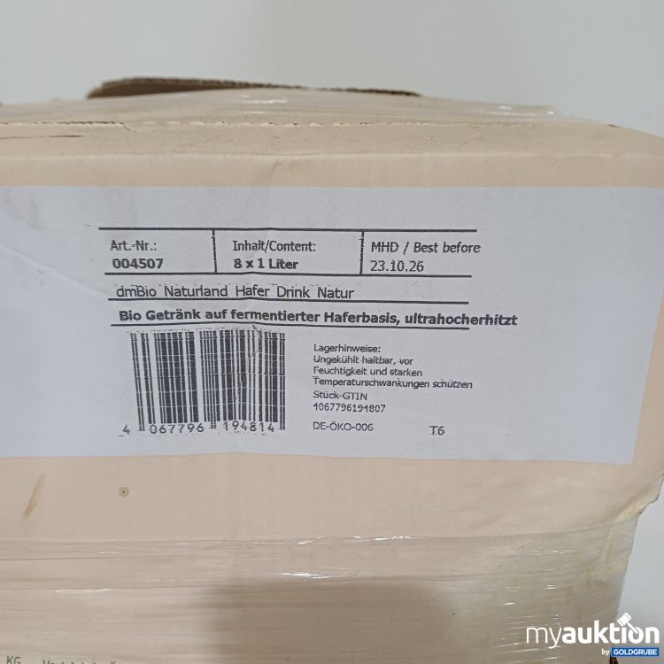 Artikel Nr. 940327: dmBio Naturland Hafer Drink Natur 8 x 1 l iter
