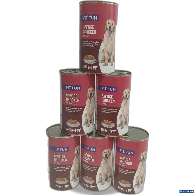 Artikel Nr. 460329: Fit+Fun Hundefutter saftige Brocken mit Rind 6x1240g 