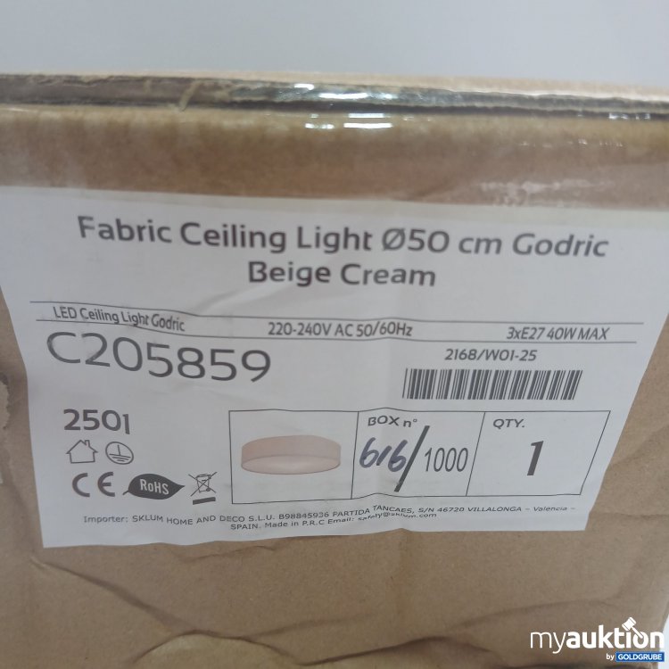 Artikel Nr. 857329: Sklum Fabric Ceiling Light 50cm Godric Beige Cream C205859