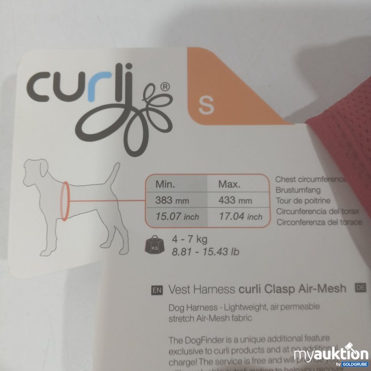Artikel Nr. 873329: Curli Hundegeschirr Größe S