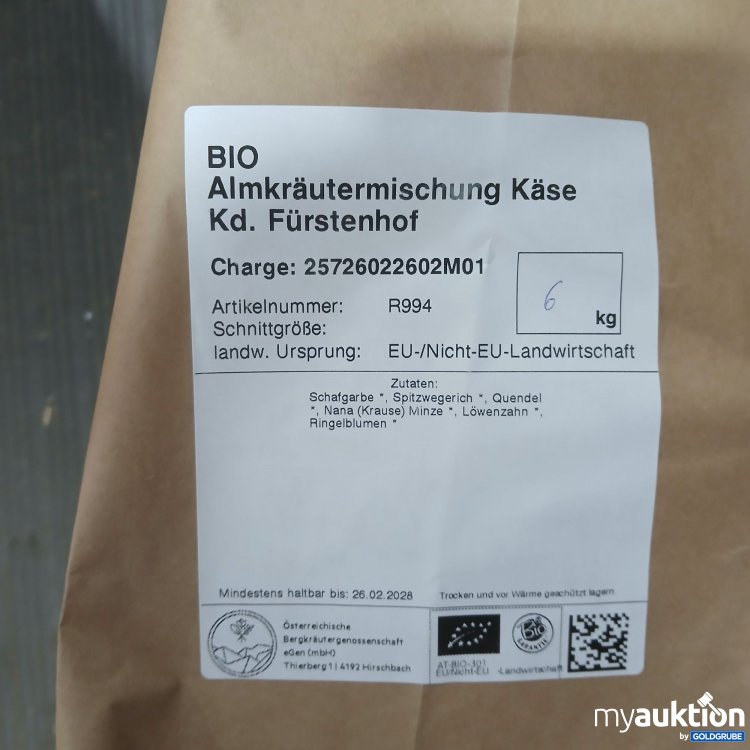 Artikel Nr. 990329: Bio Almkräutermischung Käse 6kg 