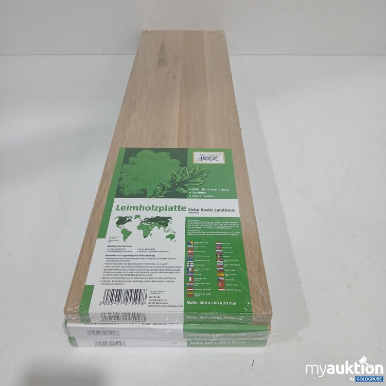 Artikel Nr. 818330: Exclusiv Holz Leimholzplatte Eiche Rustic 800x200x20mm 