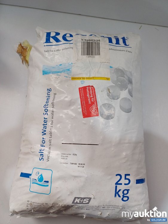 Artikel Nr. 877330 Artikel Nr. 877330: Regenit Salztabletten für die Regeneration von Wasserenthärtungsanlagen 25kg