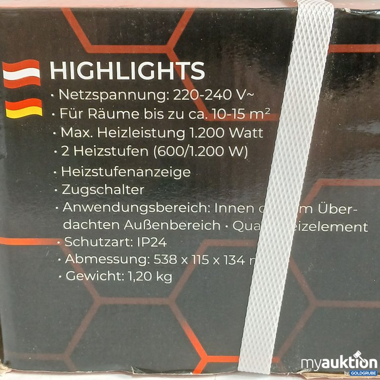 Artikel Nr. 445331: SHX Wandheizstrahler 1200W, Model.No. SHX70HS1200