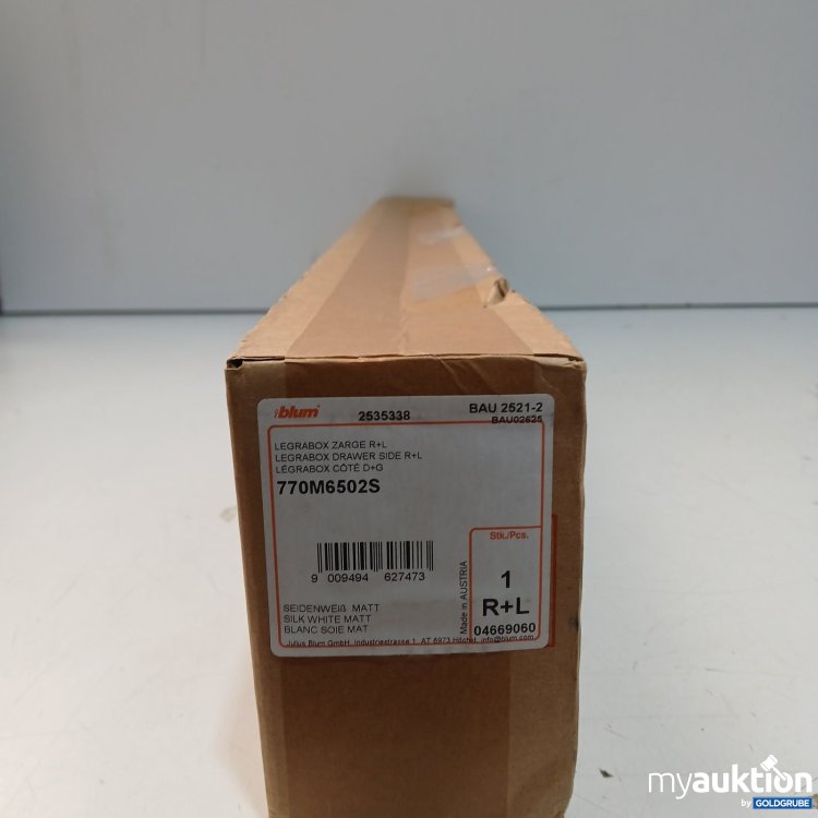 Artikel Nr. 522331 Artikel Nr. 522331: blum LEGRABOX ZARGE R+L Seidenweiß Matt Art.Nr 770M6502S