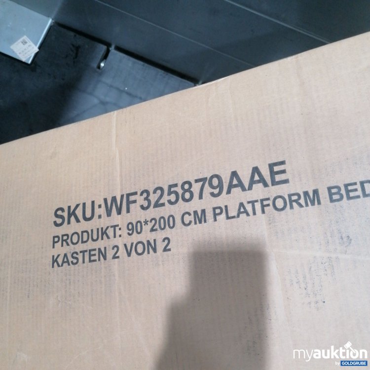 Artikel Nr. 439332: Plattform Bett grau 90x200 cm WF325879AAE