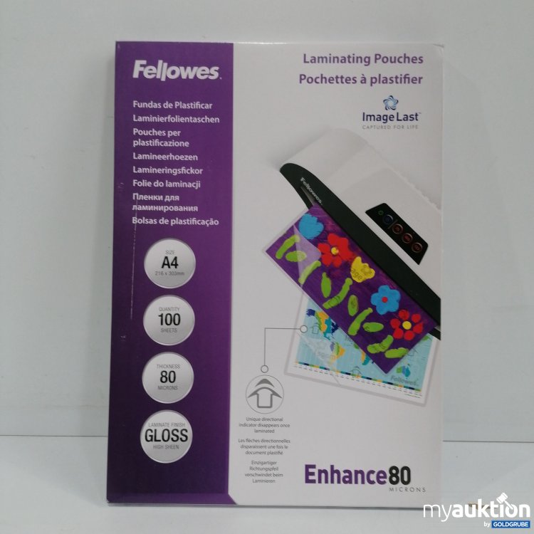 Artikel Nr. 850332: Fellowes Enhance 80 Laminierfolientaschen A4 100stk 