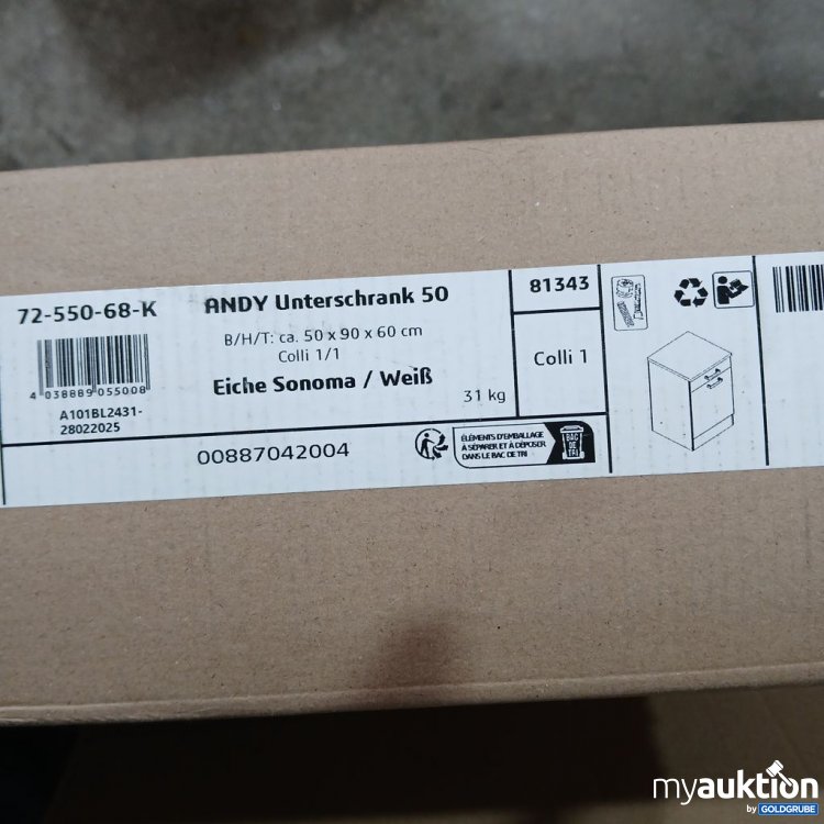 Artikel Nr. 892333: ANDY Unterschrank 50 Eiche Sonoma/Weiß