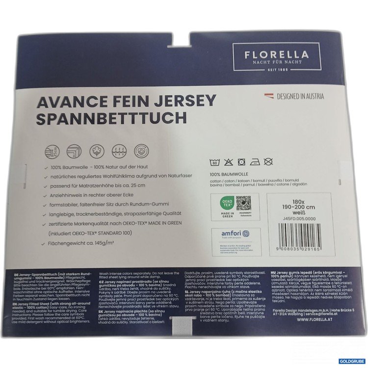 Artikel Nr. 445334: Florella Avance Fein Jersey Spannbetttuch, ca 180×190-200cm