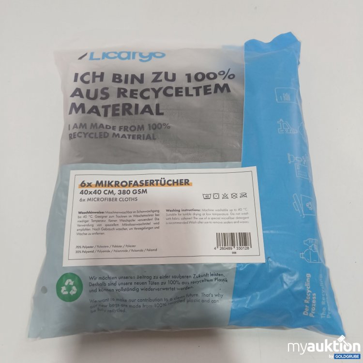 Artikel Nr. 518334: Licargo 6x Mikrofasertücher 40x40cm 