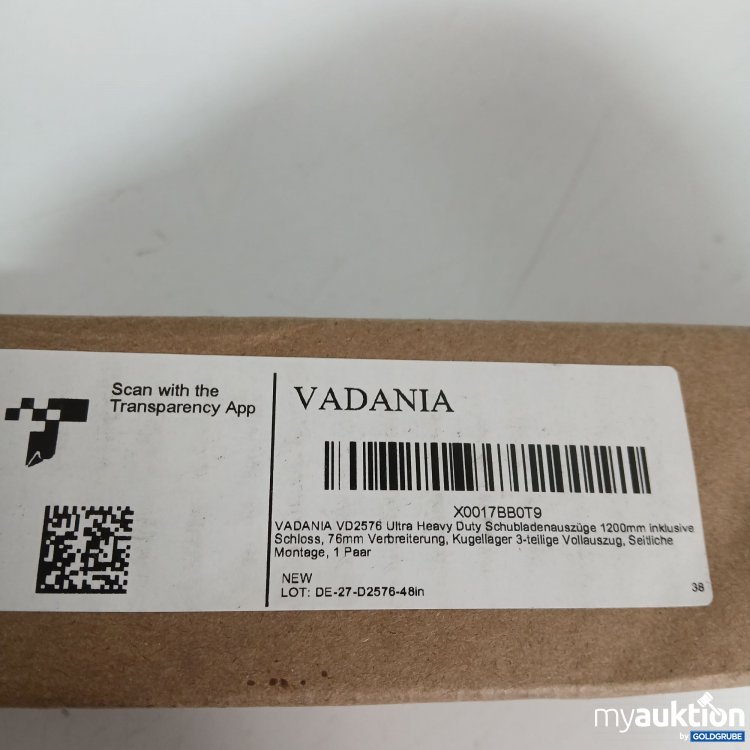 Artikel Nr. 920334: Vadania Ultra Heavy Duty Schubladenauszüge 1200mm inkl. Schloss VD2576 