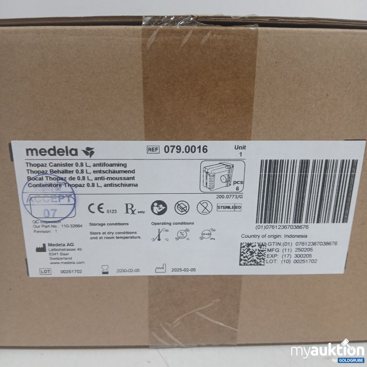 Artikel Nr. 525335: Medela Thopaz Behälter 0,8L entschäumend 6Stk 079.0016